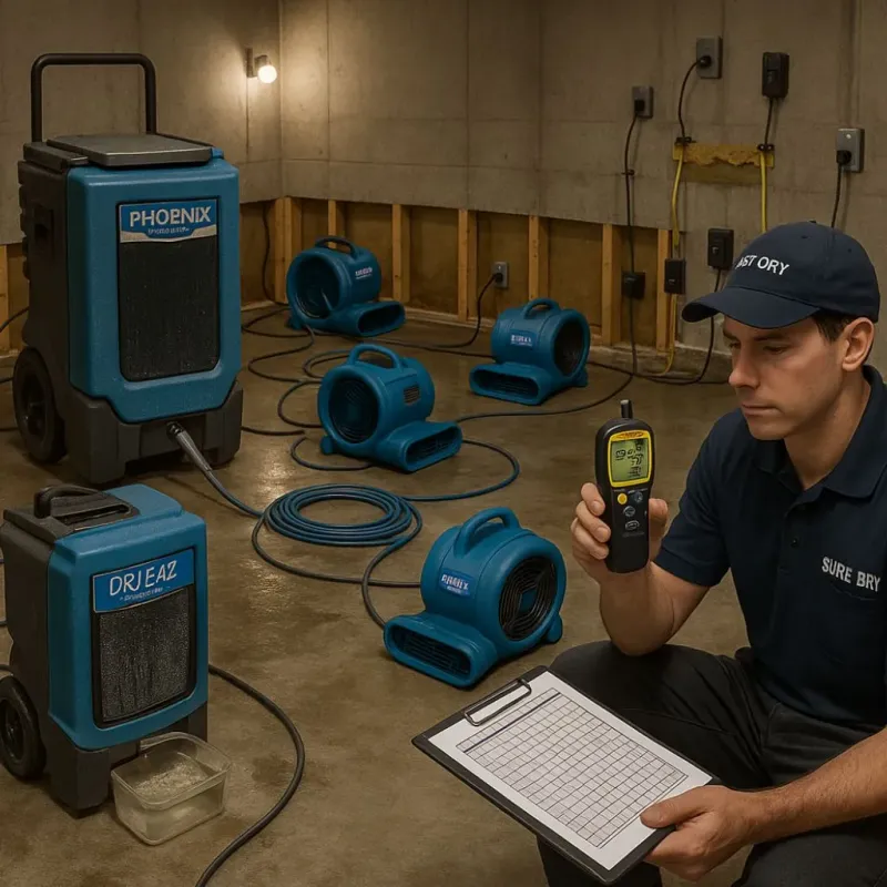 Structural Drying and Dehumidification process in Peralta, NM
